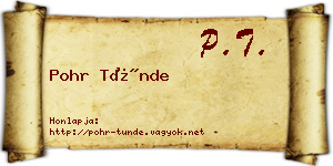 Pohr Tünde névjegykártya